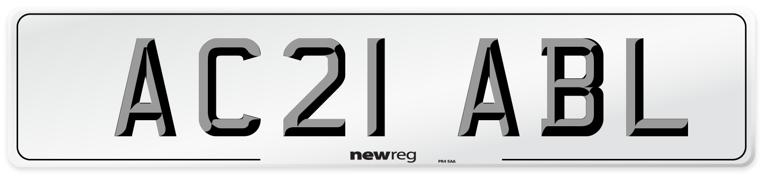 AC21 ABL Number Plate from New Reg
